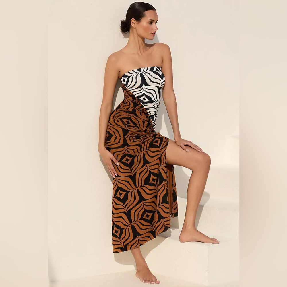 NWT Size 1X - The Gabbie Strapless Ruched Tube Dress by Celandine